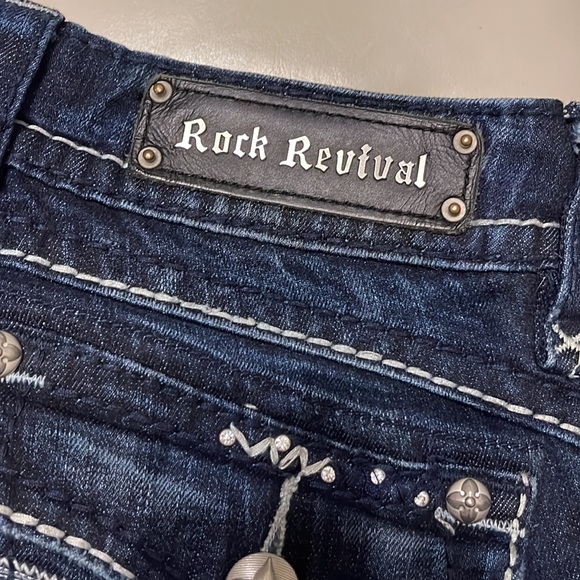 Rock Revival Denim Jeans Sz 29 stephanie easy capri - Picture 2 of 10